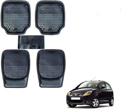 AuTO ADDiCT Rubber, PVC Standard Mat For  Chevrolet Spark(Black)