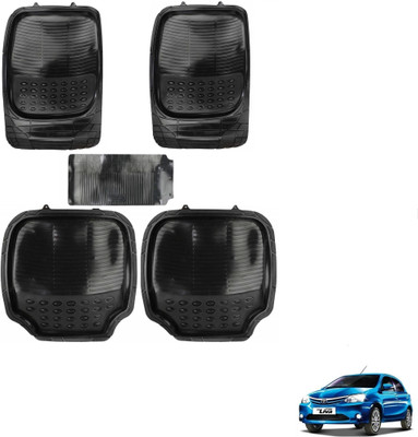 AuTO ADDiCT Rubber, PVC Standard Mat For  Toyota Etios Liva(Black)