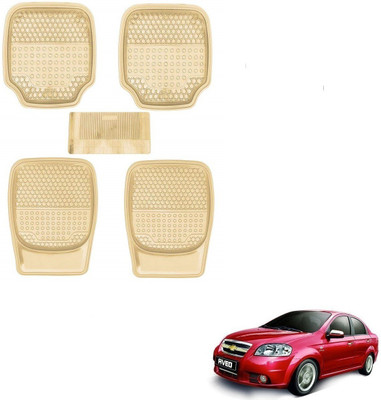 AuTO ADDiCT Rubber, PVC Standard Mat For  Chevrolet Aveo(Beige)