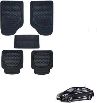 KOZDIKO Rubber Standard Mat For  Hyundai Fluidic Verna(Black)