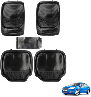 AuTO ADDiCT Rubber, PVC Standard Mat For  Fiat Linea Classic(Black)