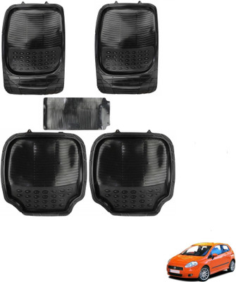 AuTO ADDiCT Rubber, PVC Standard Mat For  Fiat Grand Punto(Black)