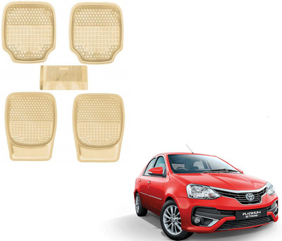 AuTO ADDiCT Rubber, PVC Standard Mat For  Toyota Etios(Beige)