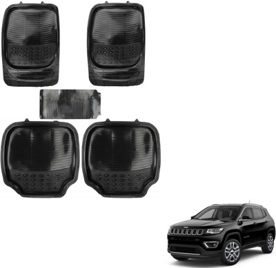 AuTO ADDiCT Rubber, PVC Standard Mat For  Jeep Compass(Black)