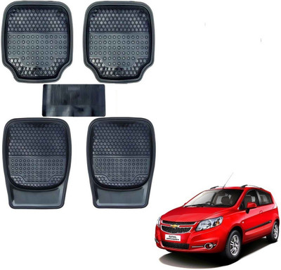 AuTO ADDiCT Rubber, PVC Standard Mat For  Chevrolet Sail Hatchback(Black)