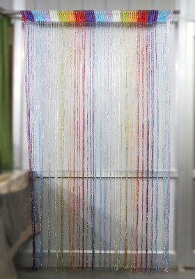 Yutiriti 201.16 cm (7 ft) Polyester Room Darkening Window Curtain Single Curtain(Striped, Multicolor)