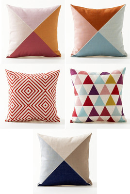 AEROHAVEN Cotton Cushions Cover(40 cm*40 cm, Pack of 5, Multicolor)