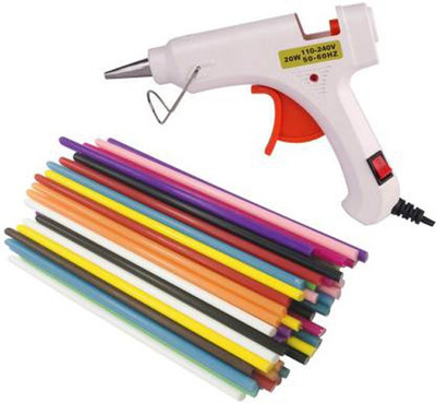 bandook WHITE 20W 20WATT WITH 25 FLUORESCENT STICKS Standard Temperature Corded Glue Gun(7 mm)