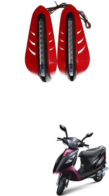 PRTEK Red Led Handle Guard Universal Motorcycle 00041 Handlebar Hand Guard(TVS)