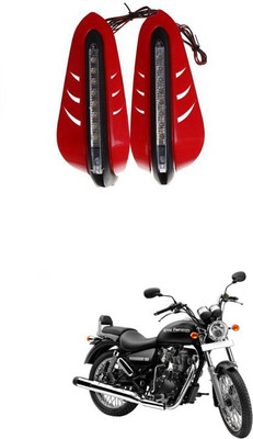 PRTEK Red Led Handle Guard Universal Motorcycle 00030 Handlebar Hand Guard(Royal Enfield)