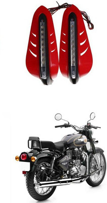 PRTEK Red Led Handle Guard Universal Motorcycle 00166 Handlebar Hand Guard(Royal Enfield)