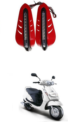 PRTEK Red Led Handle Guard Universal Motorcycle 00136 Handlebar Hand Guard(Mahindra)