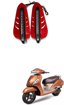 PRTEK Red Led Handle Guard Universal Motorcycle 00099 Handlebar Hand Guard(TVS)