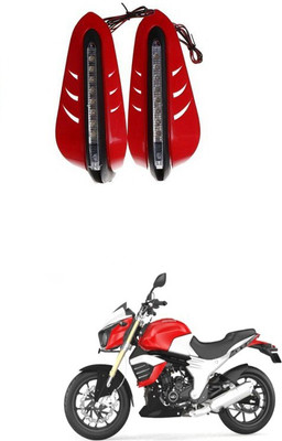 PRTEK Red Led Handle Guard Universal Motorcycle 00089 Handlebar Hand Guard(Mahindra)