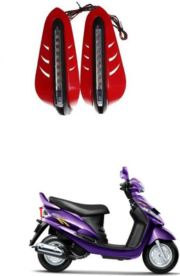 PRTEK Red Led Handle Guard Universal Motorcycle 00060 Handlebar Hand Guard(Mahindra)