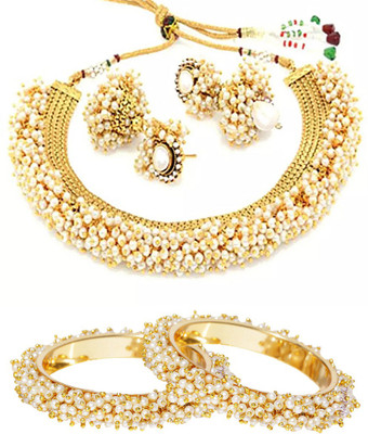 YouBella Alloy Gold-plated Gold Jewellery Set(Pack of 1)