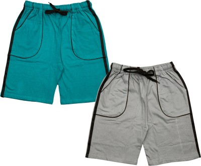 IndiWeaves Short For Boys Casual Solid Polycotton(Multicolor, Pack of 2)