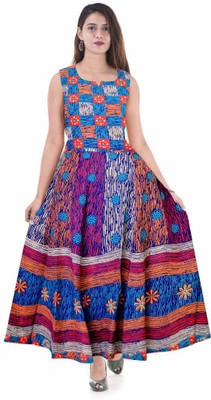 FrionKandy Women Checkered A-line Kurta(Multicolor)