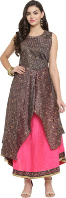 AD4U Women Solid High Low Kurta(Multicolor)