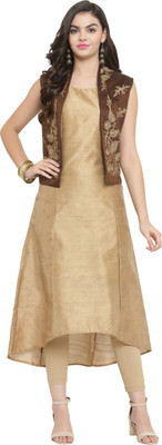 AD4U Women Solid A-line Kurta(Brown)