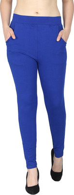 YOZO Ankle Length Ethnic Wear Legging(Light Blue, Solid)