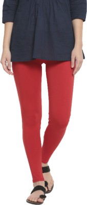 De Moza Ankle Length Western Wear Legging(Red, Solid)