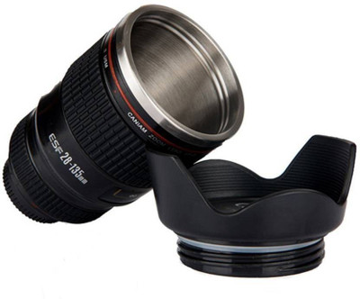 FIVANIO Mug Camera Lens e Cup Coffee Tea Stainless Steel Stainless Steel, Plastic Coffee Mug(350 ml)