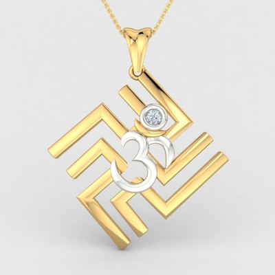 ShipJewel Om Swastikaye Pendant-14KT Gold 14kt Diamond Yellow Gold Pendant