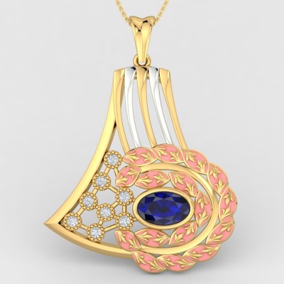 ShipJewel Egyptian Eye Pendant-18KT Gold 18kt Diamond, Sapphire Yellow Gold Pendant