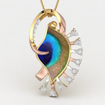 ShipJewel Swagger Pankh Pendant-14KT Gold 14kt Diamond Yellow Gold Pendant