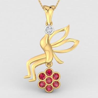 ShipJewel Tinker Bell Pendant-18KT Gold 18kt Diamond, Ruby Yellow Gold Pendant