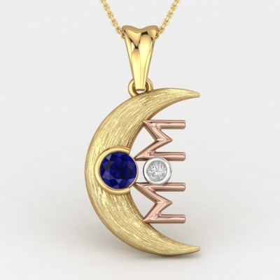 ShipJewel Magical Mum Pendant-18KT Gold 18kt Diamond, Sapphire Yellow Gold Pendant