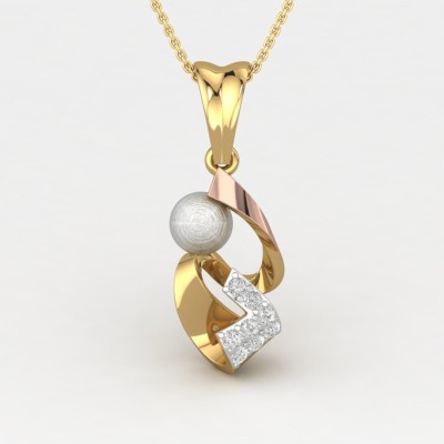 ShipJewel Twisted Roll Pendant-14KT Gold 14kt Diamond Yellow Gold Pendant