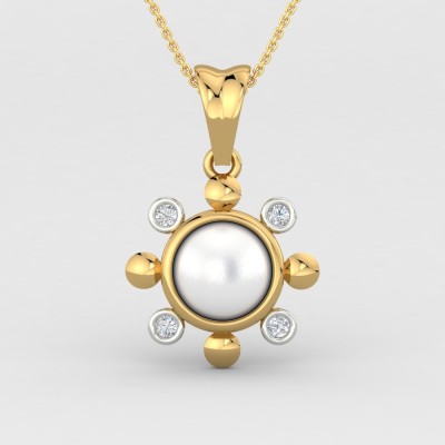 ShipJewel Pearlic Sphere Pendant-18KT Gold 18kt Diamond, Pearl Yellow Gold Pendant