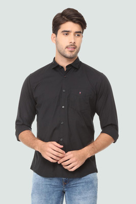 LOUIS PHILIPPE Men Solid Casual Black Shirt