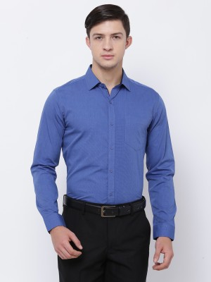 Black Coffee Men Solid Formal Dark Blue Shirt