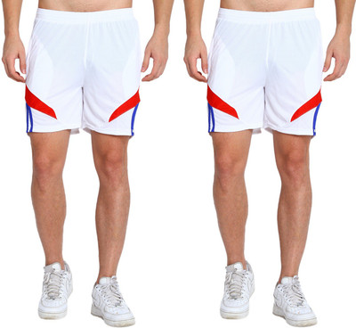Dia A Dia Solid Men White Sports Shorts