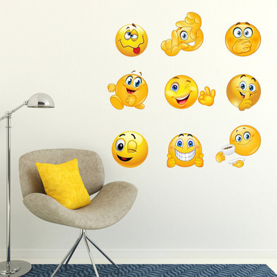 Wallzone 20 cm Smile Removable Sticker(Pack of 1)