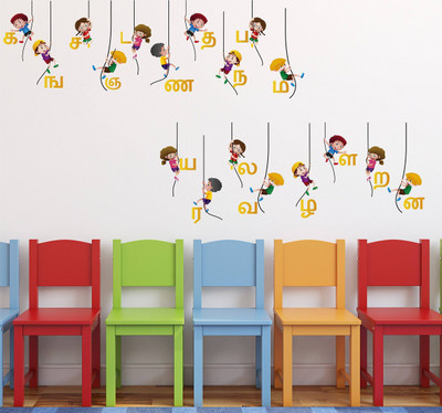 Littlebuds 120 cm Tamil Alphabets Removable Sticker(Pack of 1)