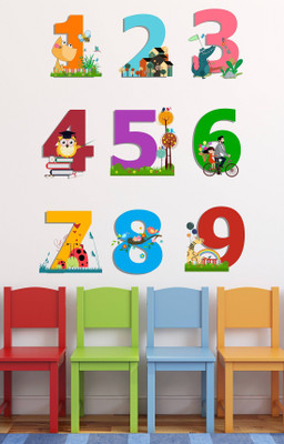 Wallzone 70 cm Kids Numbers Removable Sticker(Pack of 1)