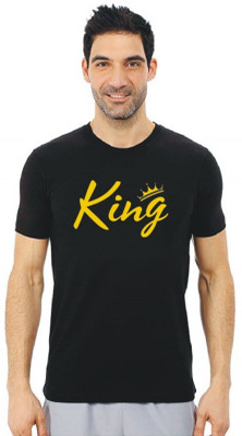 Tee town Graphic Print Men Round Neck Black T-Shirt