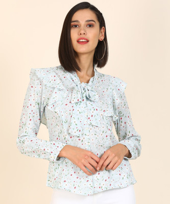 AND Casual Cuffed Sleeve Printed Women Multicolor Top