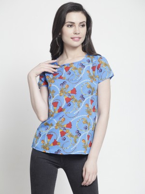 TANDUL Casual Regular Sleeve Printed Women Multicolor Top