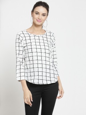 ZARVEY Casual Regular Sleeve Checkered Women Multicolor Top