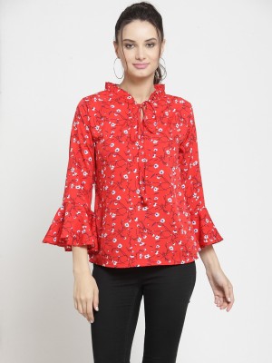 ZARVEY Casual Bell Sleeve Printed Women Multicolor Top