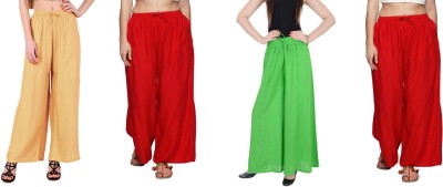 kahili art Regular Fit Women Red, Green, Beige Trousers