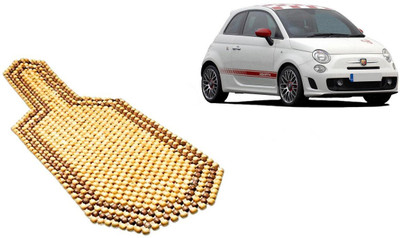 Auto Kite Wooden Bead Seating Pad For  Fiat 500 Abarth(Car, Home and Office Yellow, Brown)