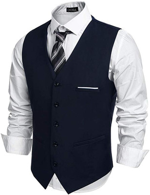 OORA Solid Men Waistcoat