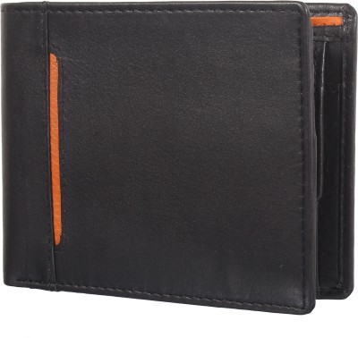 Jungler Men Casual Black Genuine Leather Wallet(3 Card Slots)