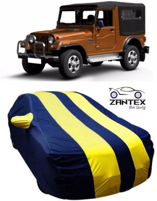 ZANTEX Car Cover For Mahindra Jeep (With Mirror Pockets)(Blue, Yellow)